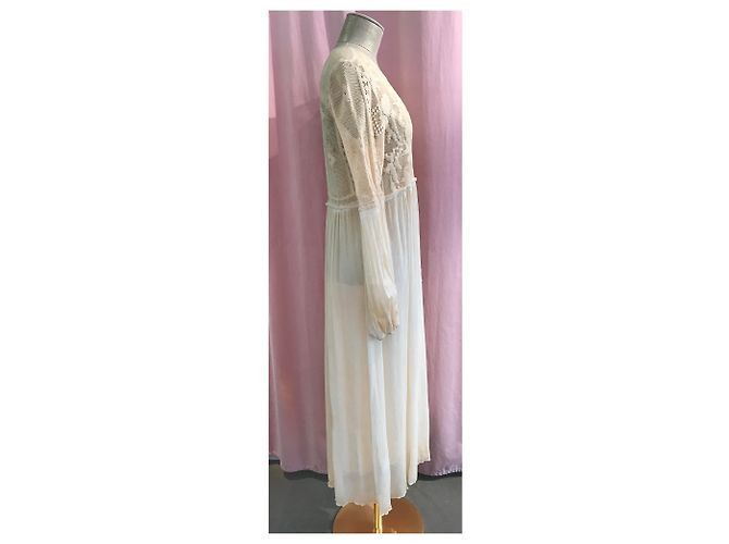 Vestido Forte Forte de algodão e renda off white Fora de branco - vista 3