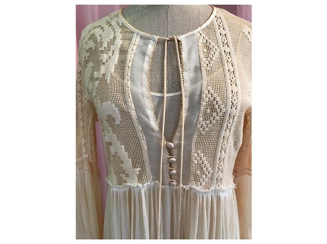 Vestido Forte Forte de algodão e renda off white Fora de branco - vista 4