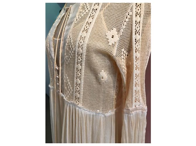 Vestido Forte Forte de algodão e renda off white Fora de branco - vista 5