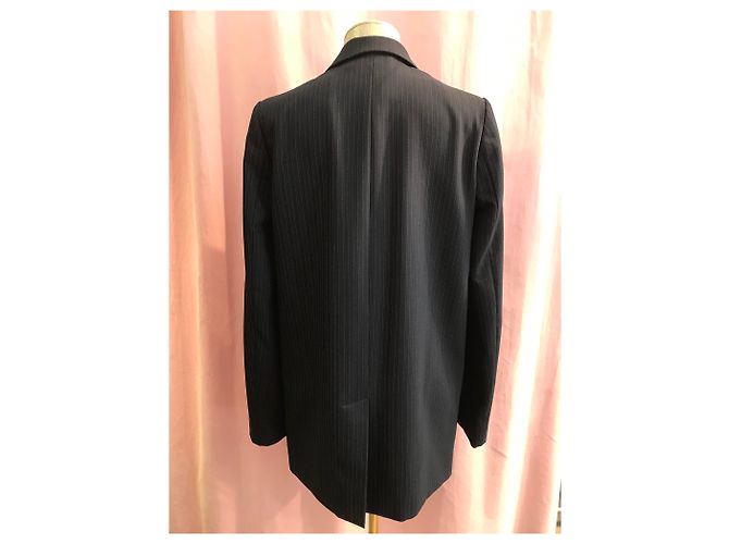Stella Mc Cartney Giacca Oversize Stella McCartney Righe Blu Navy e Nere - vista 2