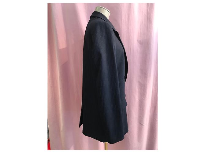Stella Mc Cartney Giacca Oversize Stella McCartney Righe Blu Navy e Nere - vista 3