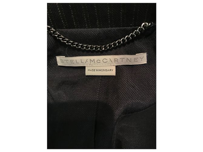 Stella Mc Cartney Giacca Oversize Stella McCartney Righe Blu Navy e Nere - vista 5