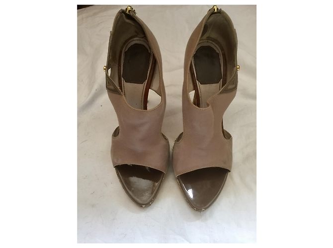 Dior Peeptoes con ritagli D'oro Taupe - vista 2