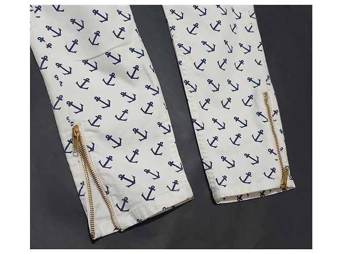 Vaqueros By Malene Birger Zanobi Estampado Anclas Azul Blanco - vista 4