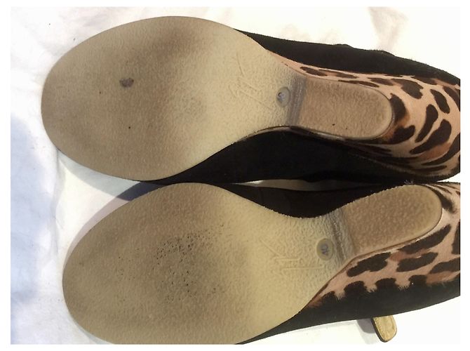 Giuseppe Zanotti Zanotti Zeppa Mary Janes Nero Stampa leopardo - view 4