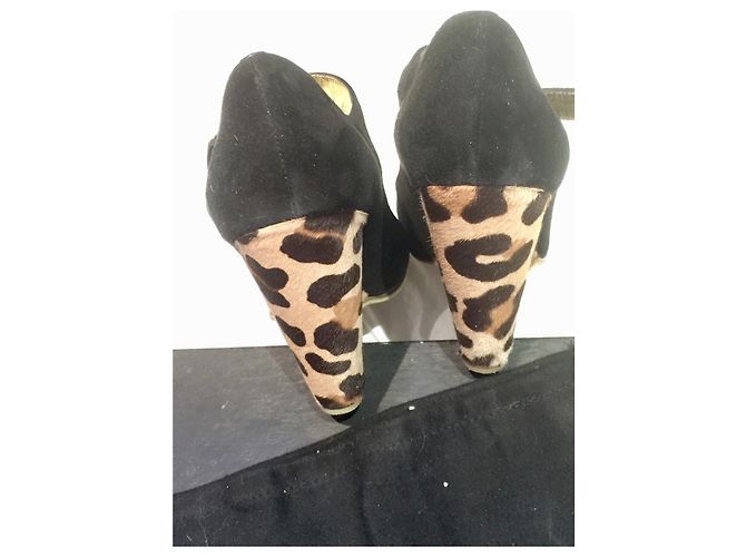 Giuseppe Zanotti Zanotti Zeppa Mary Janes Nero Stampa leopardo - view 5