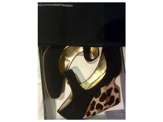 Giuseppe Zanotti Zanotti Zeppa Mary Janes Nero Stampa leopardo - view 8