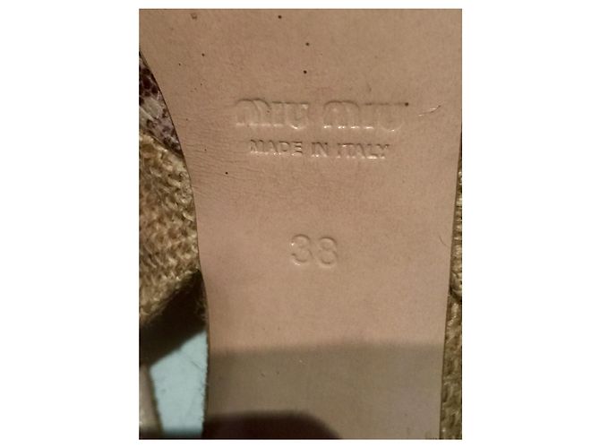 Miu Miu Hessische Stöckelschuhe, Peeptoe, Sling Beige - Ansicht 3