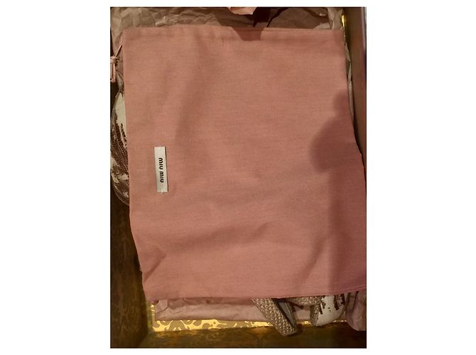 Miu Miu Hessische Stöckelschuhe, Peeptoe, Sling Beige - Ansicht 7