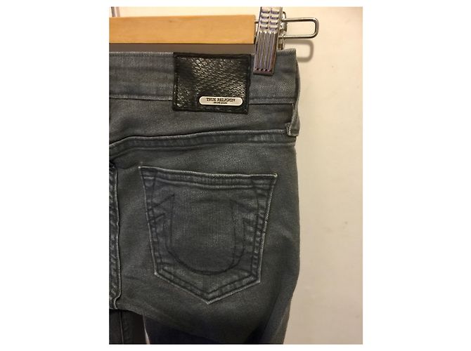 Vaqueros ajustados elásticos de True Religion Gris antracita - vista 3