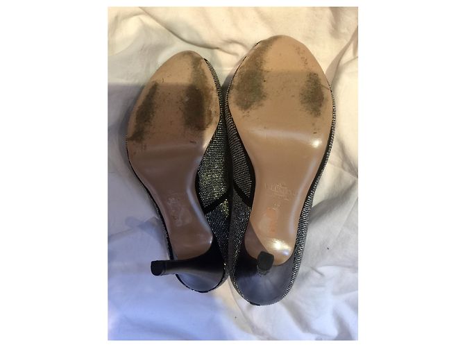 Valentino Garavani Valentino Sparkle Peeptoes Nero Argento - vista 13