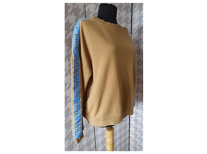 Sweatshirt oversize Samsoe & Samsoe Journey Sleeve Marron Bleu - vue 2