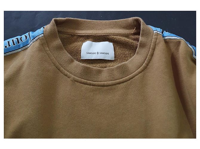 Sweatshirt oversize Samsoe & Samsoe Journey Sleeve Marron Bleu - vue 4