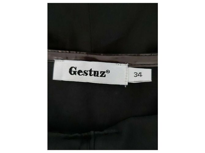 Gestuz Trägerloses Satinkleid Schwarz - Ansicht 3