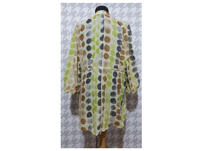 Blusa de algodón Luisa Cerano Verde Multicolor - vista 3