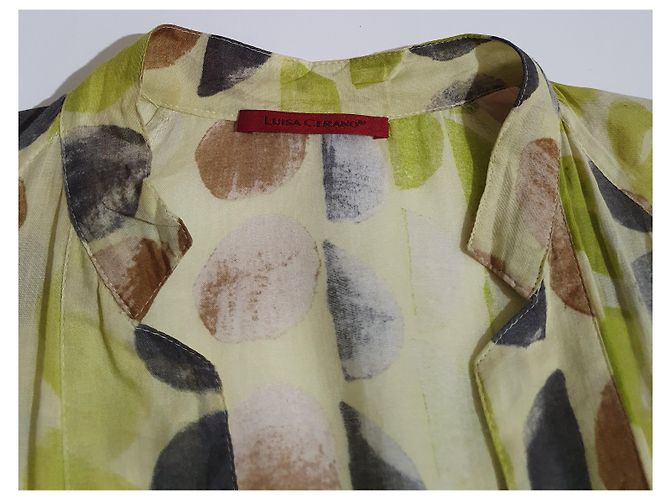 Blusa de algodón Luisa Cerano Verde Multicolor - vista 4