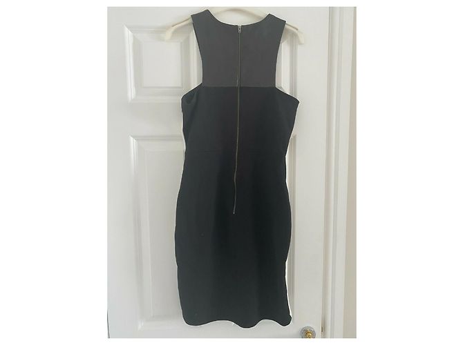 Autre Marque Mason Leder Passe Kleid Schwarz Weiß - Ansicht 2