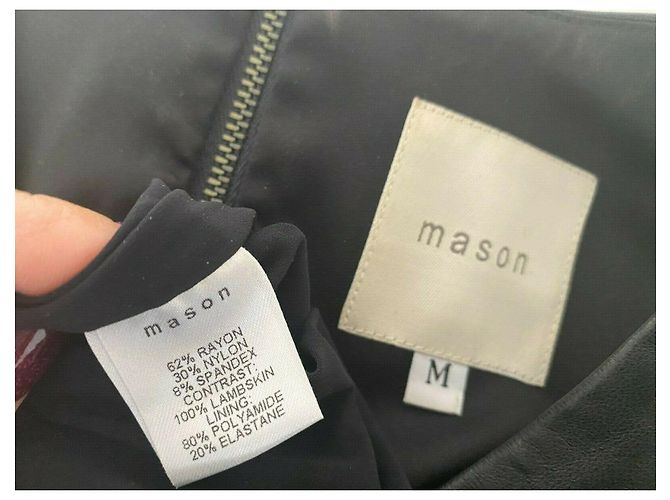 Autre Marque Mason Leder Passe Kleid Schwarz Weiß - Ansicht 3