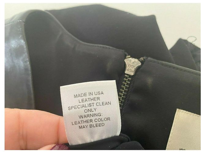 Autre Marque Mason Leder Passe Kleid Schwarz Weiß - Ansicht 4