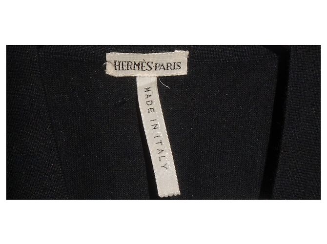 Hermès SEHR SELTENE WEINLESE HERMES SLEEVELESS CARDIGAN SWEATER Schwarz - Ansicht 2