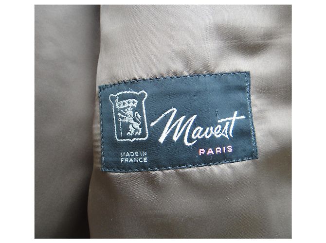 Autre Marque Mavest Brown Wool Chevron Tweed Coat - view 3