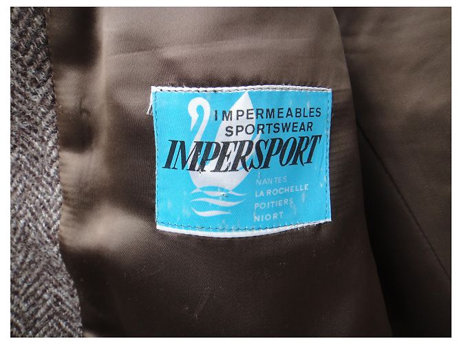 Autre Marque Mavest Brown Wool Chevron Tweed Coat - view 4