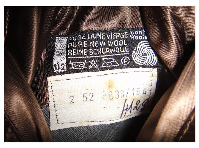 Autre Marque Mavest Brown Wool Chevron Tweed Coat - view 7