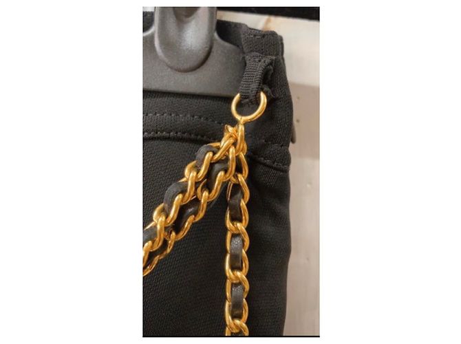 Chanel Hose Schwarz aus Viskose mit Goldkette - Ansicht 3