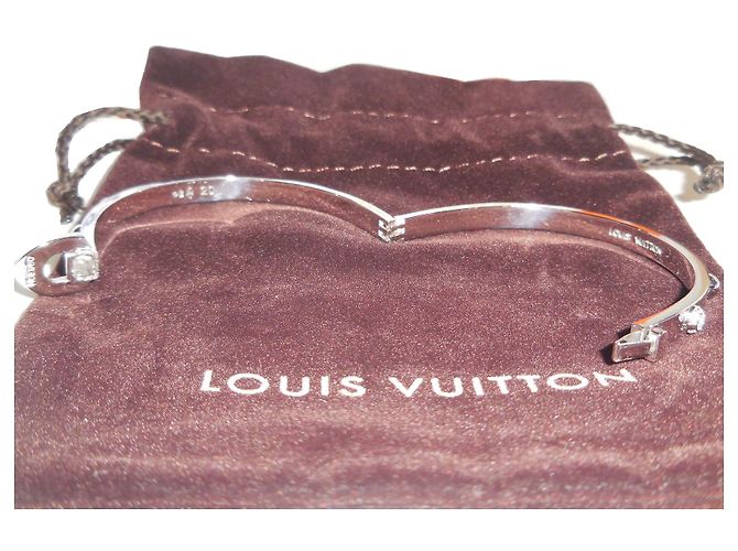 Louis Vuitton 18Bracciale rigido Clous in oro K con diamanti Argento - vista 2