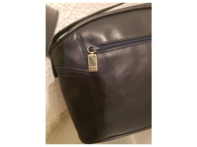 Borsa a tracolla Gucci in pelle blu scuro - vista 5