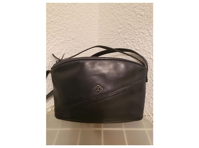 Borsa a tracolla Gucci in pelle blu scuro - vista 8