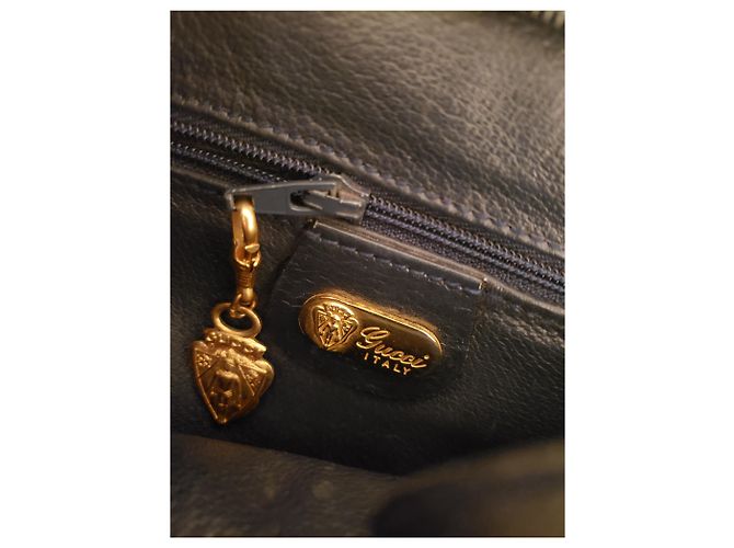Borsa a tracolla Gucci in pelle blu scuro - vista 9