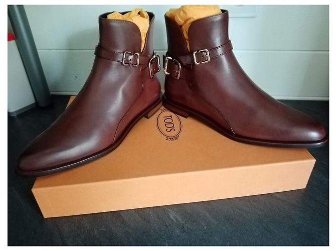 Botines Tod's de cuero marrón oscuro - vista 4