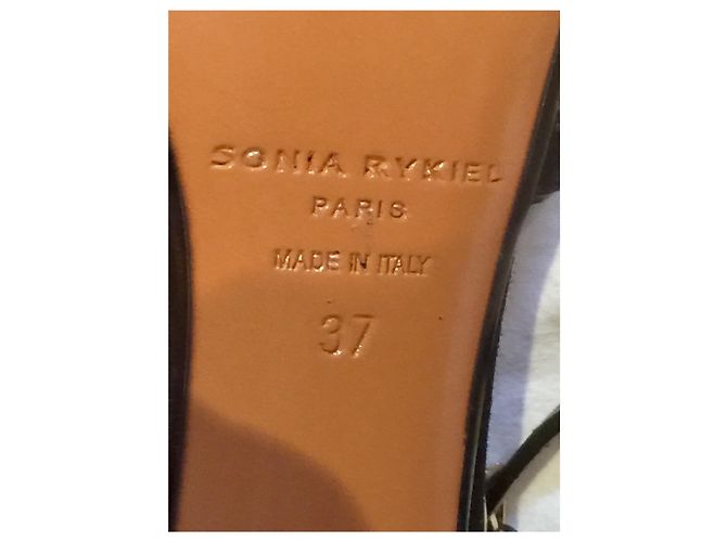 Sonia Rykiel Sandali con cinturino in pelle e camoscio Nero Blu scuro - vista 4
