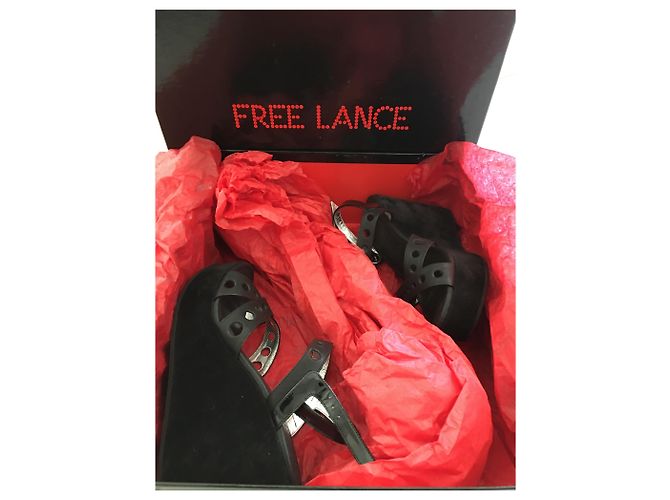 Sandali con plateau Free Lance in pelle nera Nero - vista 6