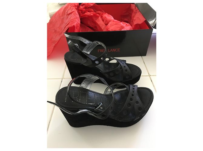 Sandali con plateau Free Lance in pelle nera Nero - vista 7
