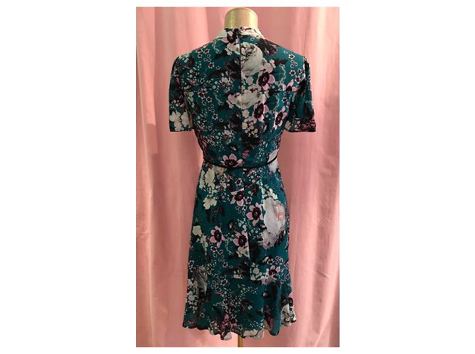 Vestido Erdem Turquesa con Motivos Florales de Algodón - vista 2