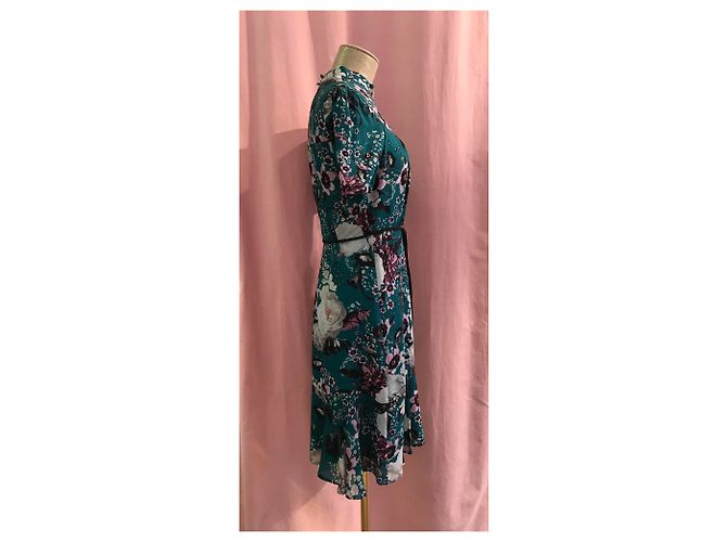 Vestido Erdem Turquesa con Motivos Florales de Algodón - vista 3