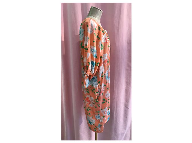 Emanuel Ungaro Seidenkleid mit Blumenmuster Orange - Ansicht 3
