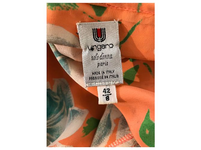 Emanuel Ungaro Seidenkleid mit Blumenmuster Orange - Ansicht 4