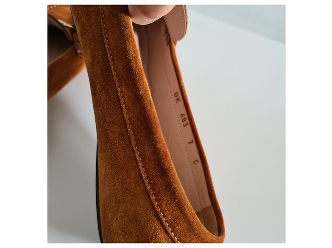 Mocassini Salvatore Ferragamo Camoscio Marrone Marrone chiaro - vista 5