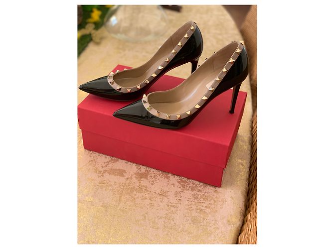 Valentino Garavani Décolleté Valentino Rockstud nere Nero - vista 14