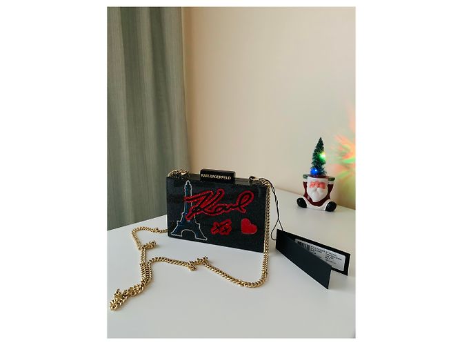 Pochette Karl Lagerfeld Nera in Plastica Multicolore - vista 2
