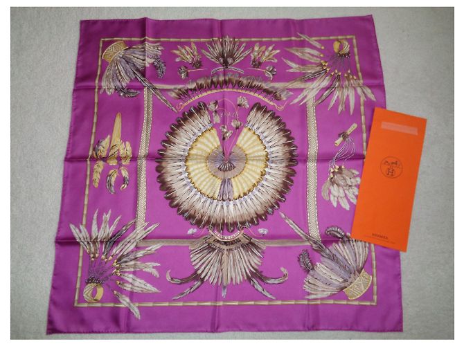 Sciarpa di seta Hermès Brasil Fuchsia Fuschia - vista 8