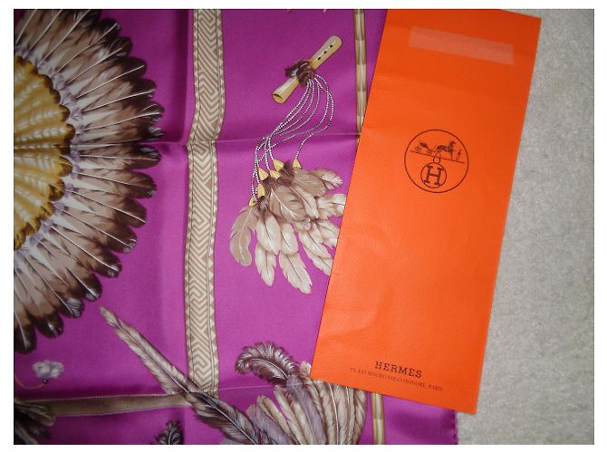 Sciarpa di seta Hermès Brasil Fuchsia Fuschia - vista 9