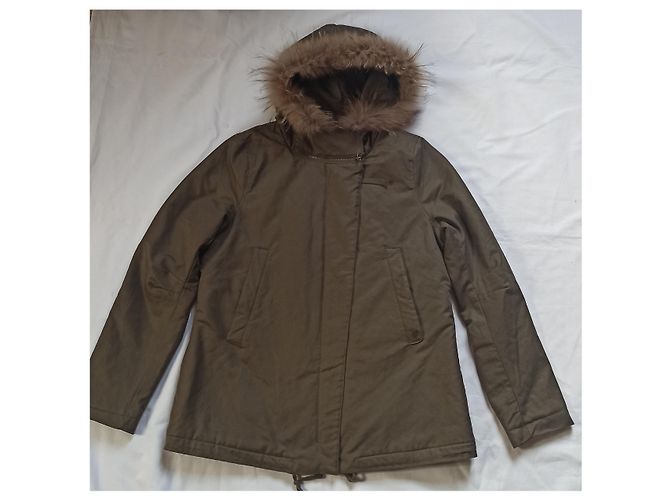 Parka acolchada Ikks Khaki Algodón Talla 40 Caqui - vista 2