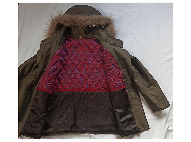 Parka acolchada Ikks Khaki Algodón Talla 40 Caqui - vista 4