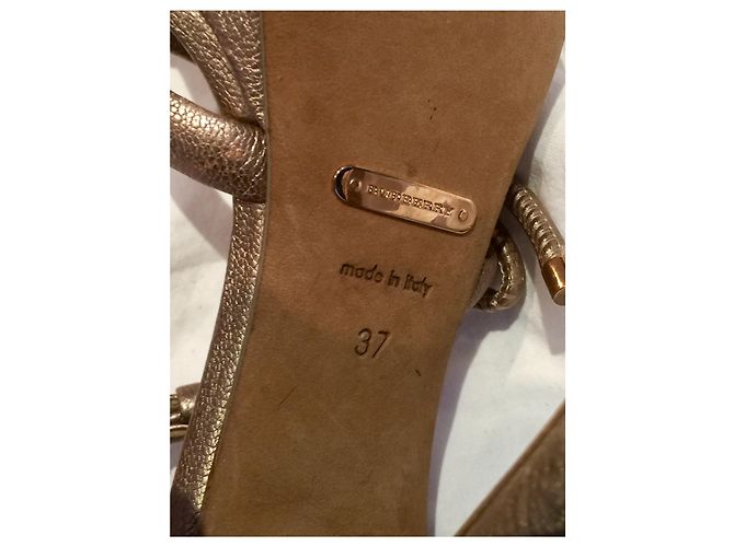 Burberry Gedämpfte goldene Sandaletten Metallisch Bronze - Ansicht 3