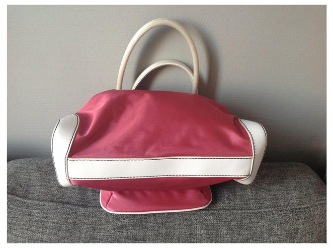 Borsa Lancel Rosa in Tela - vista 3