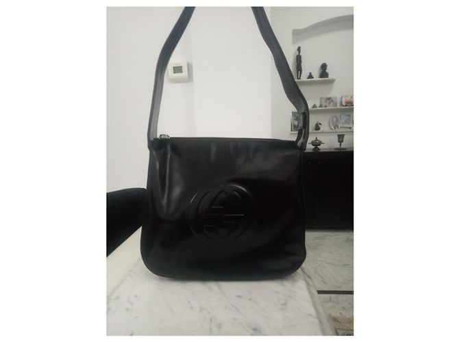 Borsa a mano Gucci Soho in vernice nera Nero - vista 9